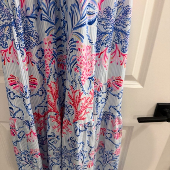 Lilly Pulitzer Montecito Coral Striped Maxi Halter Dress - Picture 3 of 10
